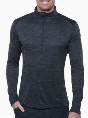 Men's Kuhl Alloy Dark Heather Quarter-Zip Performance Pullover